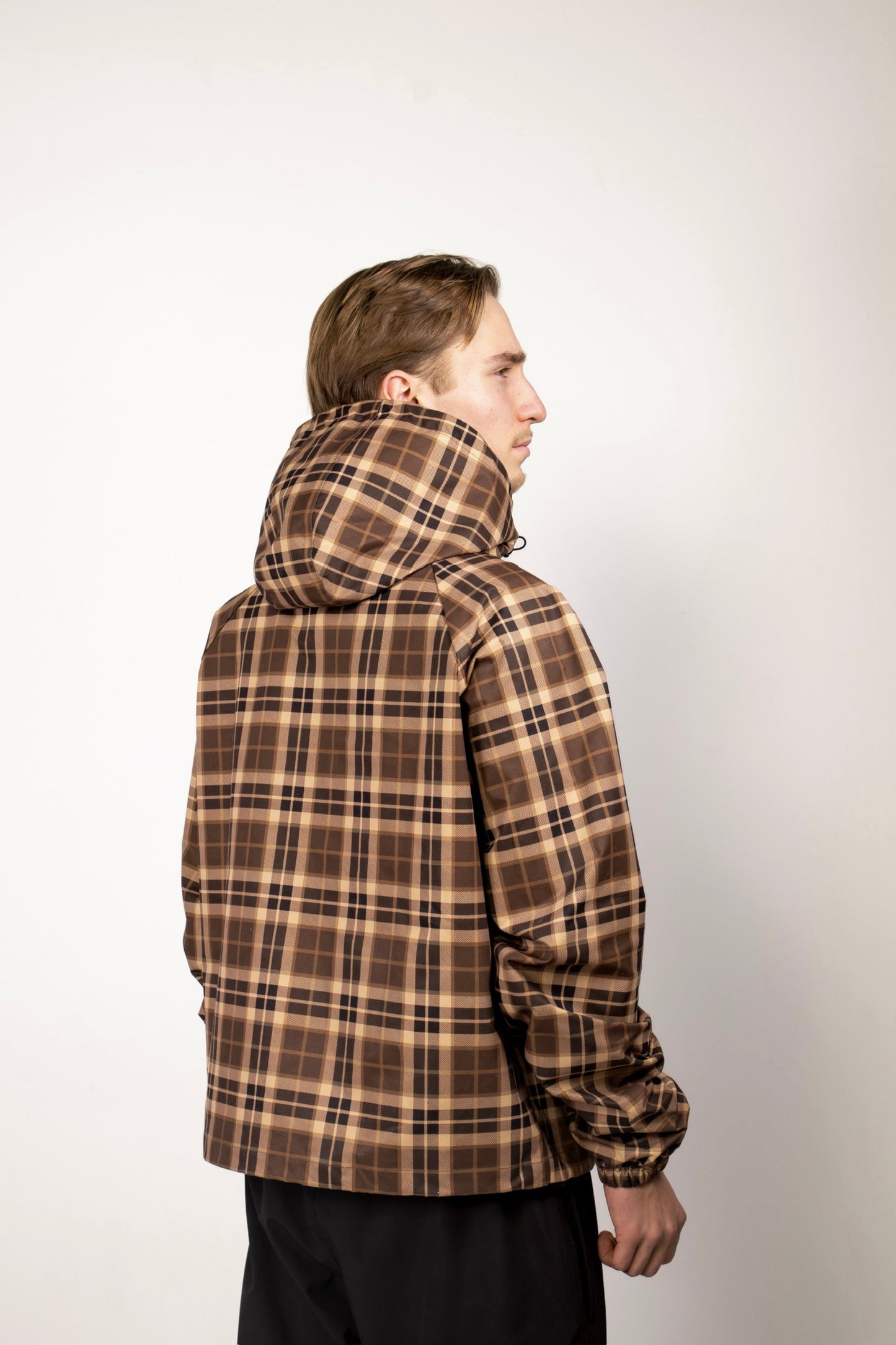 Brown Plaid Softshell Jacket