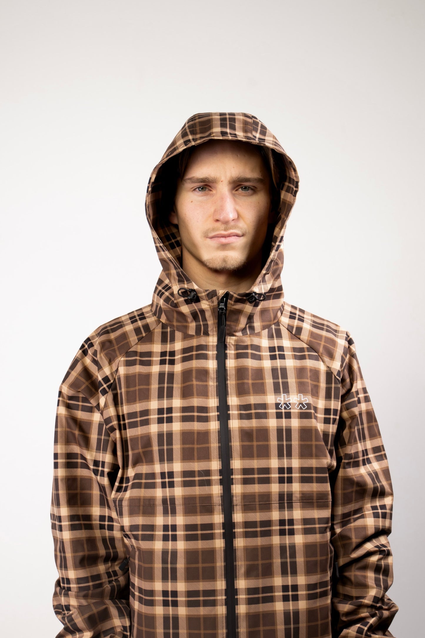 Brown Plaid Softshell Jacket