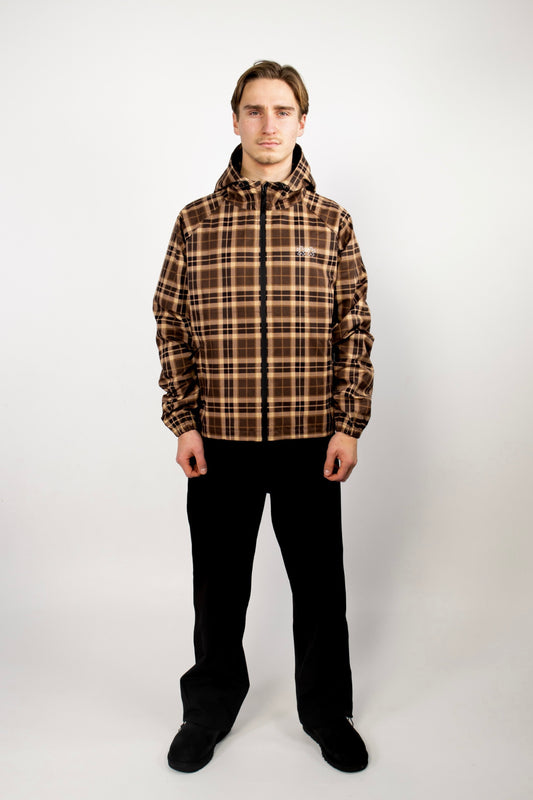 Brown Plaid Shoftshell Jacket
